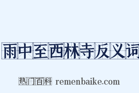 雨中至西林寺反义词是什么意思的图片